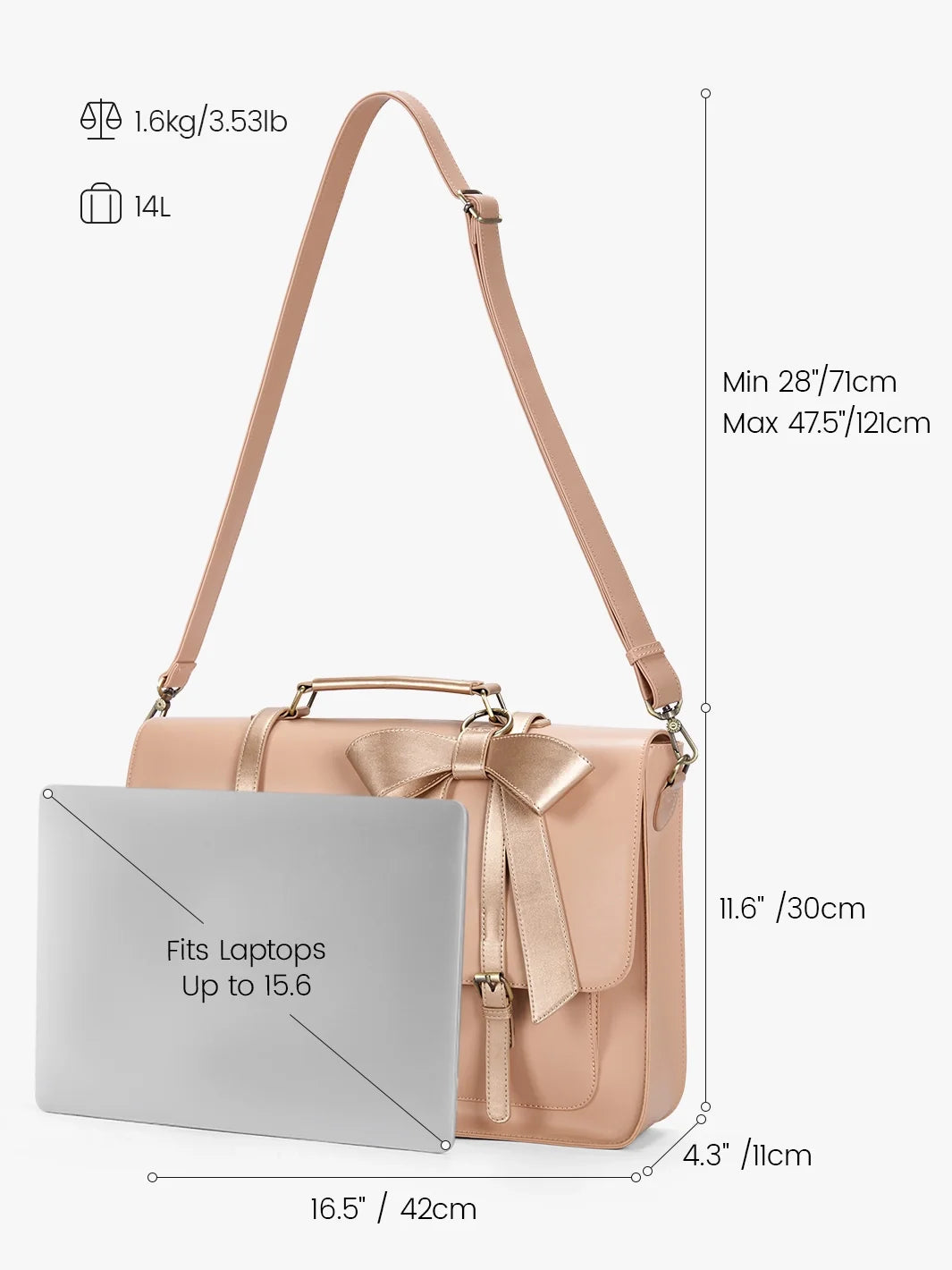 Cocoa Truffle Ecosusi Classic Bow Briefcase