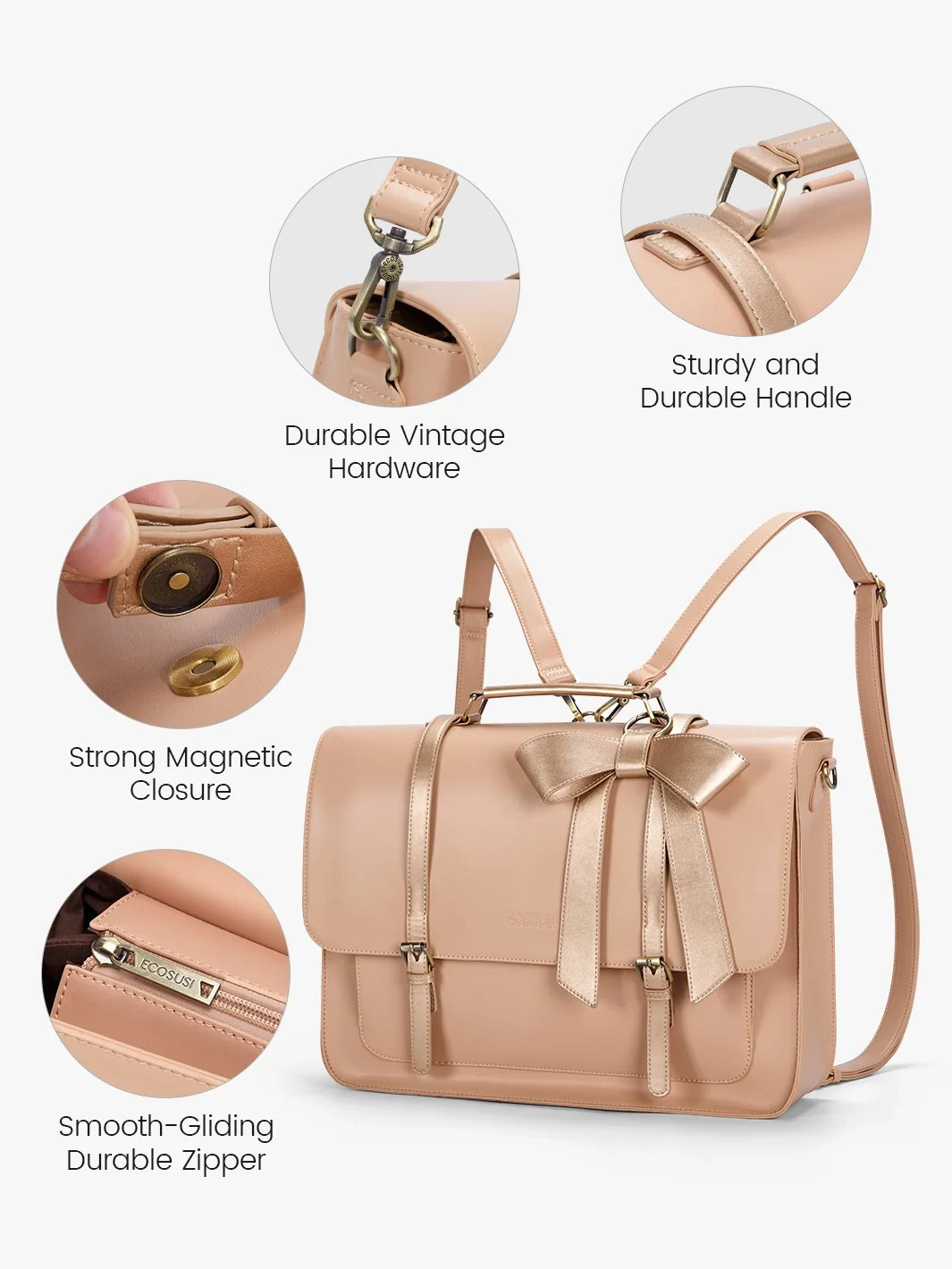 Cocoa Truffle Ecosusi Classic Bow Briefcase