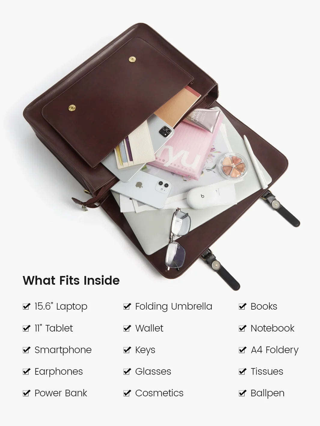 Cocoa Truffle Ecosusi Classic Bow Briefcase