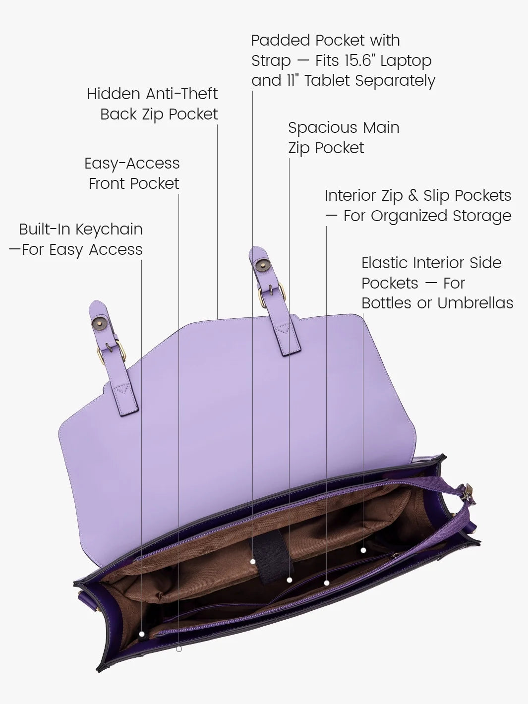 Julie Vintage Vegan Briefcase