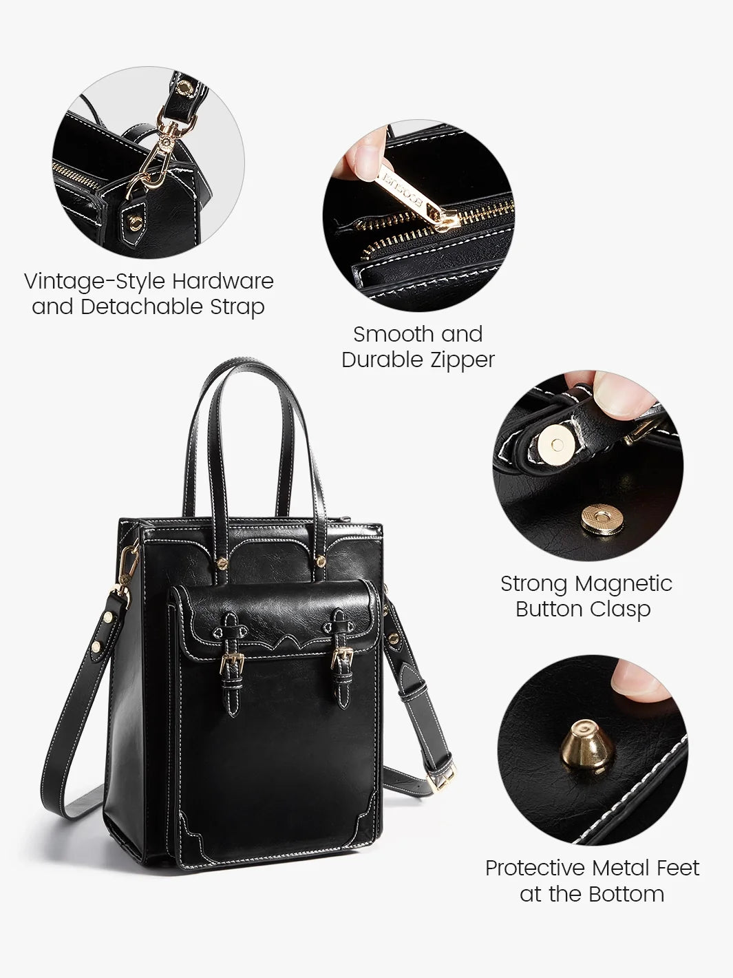 Evelyn Retro PU Leather Tote