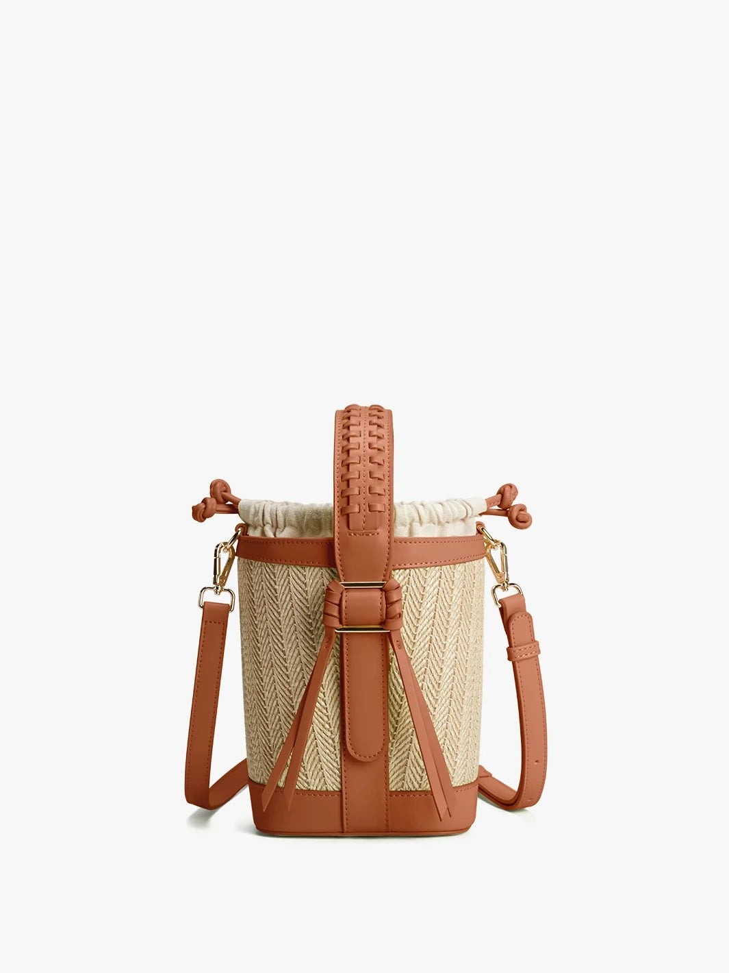 Marina Raffia Straw Bucket Bag