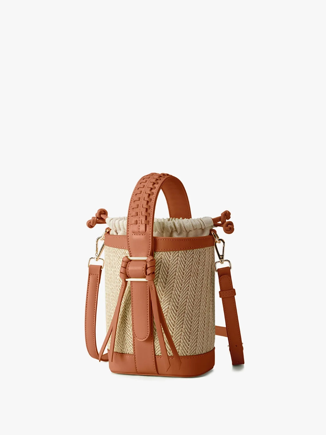 Marina Raffia Straw Bucket Bag