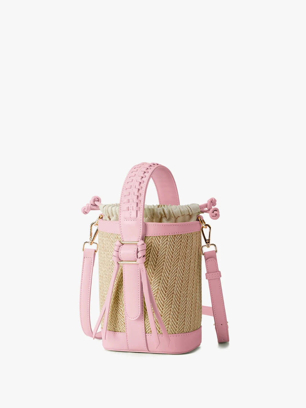 Marina Raffia Straw Bucket Bag