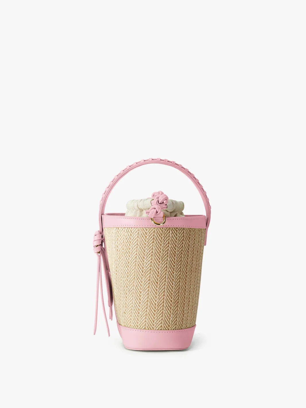 Marina Raffia Straw Bucket Bag