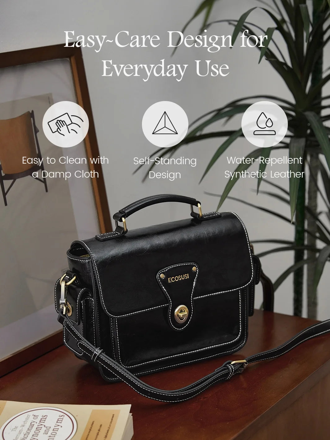 Alison Vintage Vegan Leather Crossbody Bag