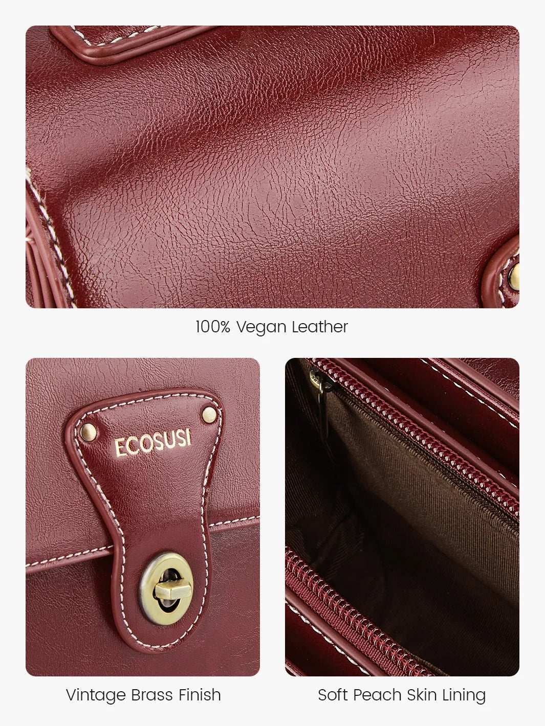 Alison Vintage Vegan Leather Crossbody Bag