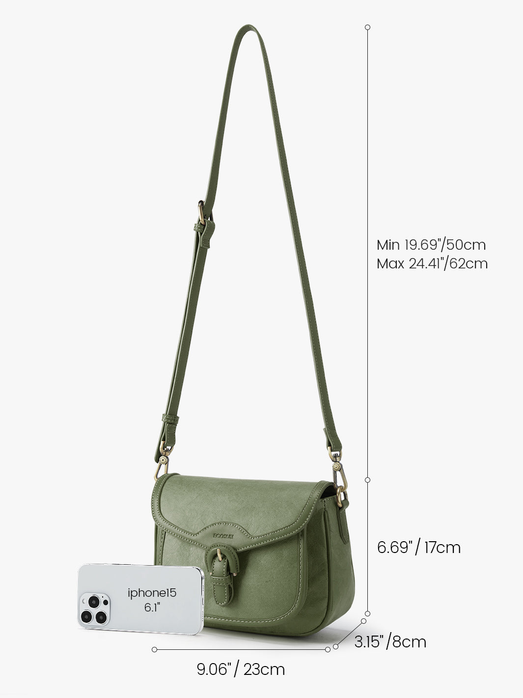 Evelina Washable Paper Vintage Saddle Crossbody