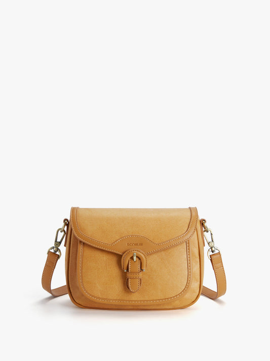 Evelina Washable Paper Vintage Saddle Crossbody